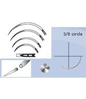 Ago sutura, 3/8 di cerchio, sezione tonda